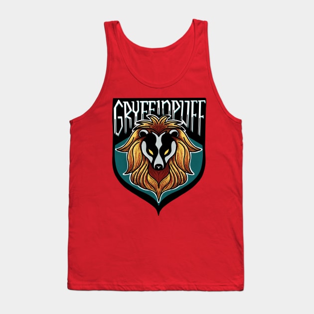 Gryffinpuff Lion Badger Combination House Crest Tank Top by Thenerdlady